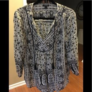 Lucky Brand 3/4 Sleeve Peasant Blouse